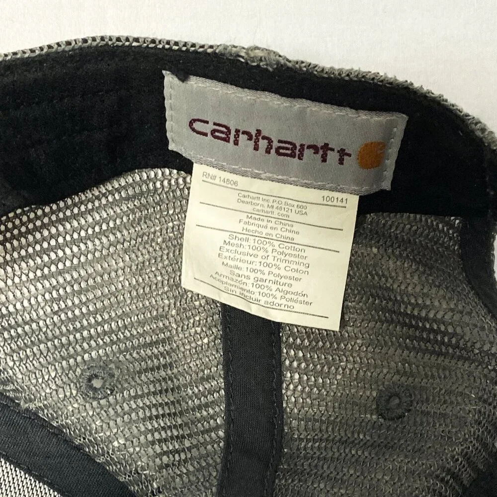Carhartt Embroidered Logo Grey Green Mesh Trucker Snapback Hat Cap Unisex OS